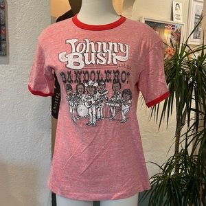 Vintage 1977 Western Outlaw Country Johnny Bush Vintage Ringer Tee